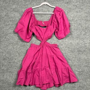 Free People Fuchsia Cut-Out Mini Dress